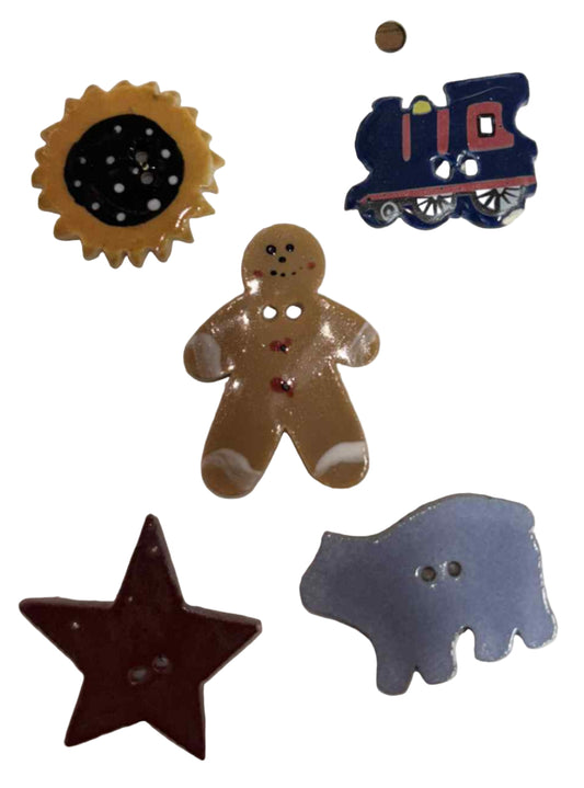 10 UGLY CHRISTMAS SWEATER BUTTONS Kiln Fired & Glaze Fired Pottery