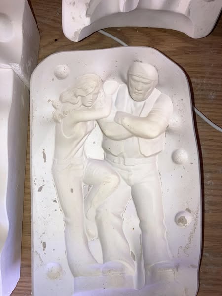 Hershey 321 Biker Couple lot# KW Ceramic Casting Mold