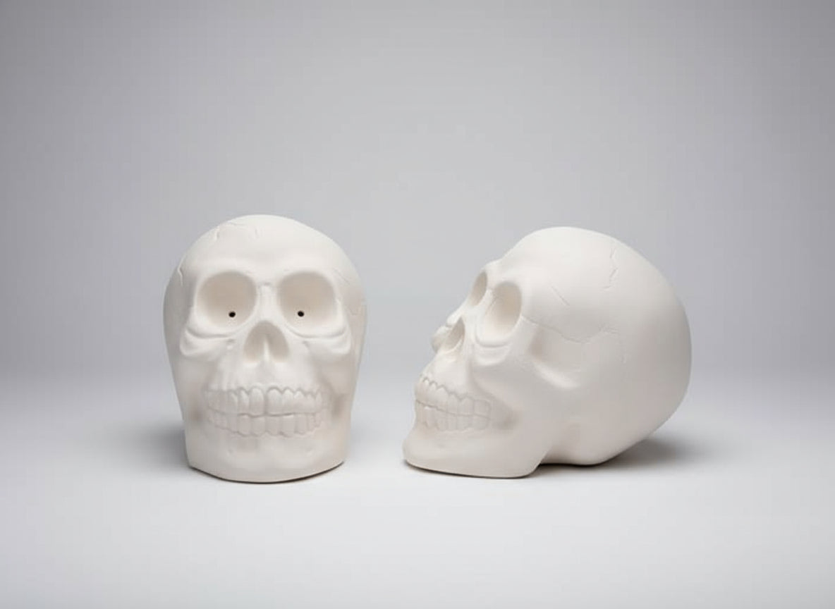 Skull / Light able Ready to Paint Ceramics