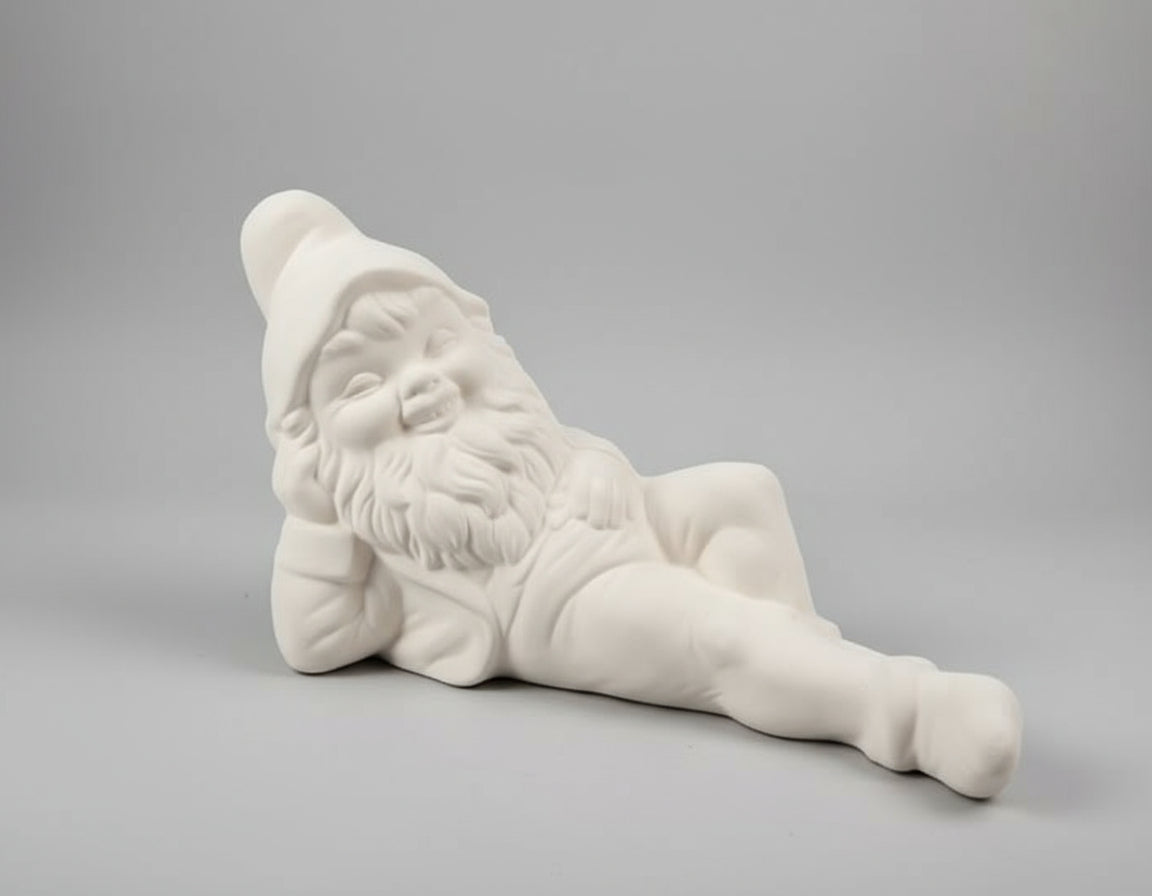 Lounging Gnome Ready to Paint Ceramics
