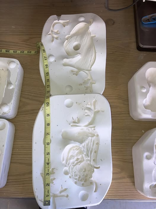 Kimple 2404 Santa and Deer Ceramic Casting Mold