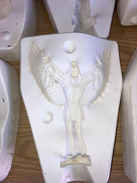 Provincial 806 Native Eagle Angel Warrior Ceramic Casting Mold lot#GQ