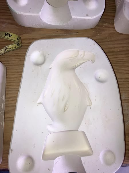 Kimple 1864 Eagle Ceramic Casting Mold lot# DU