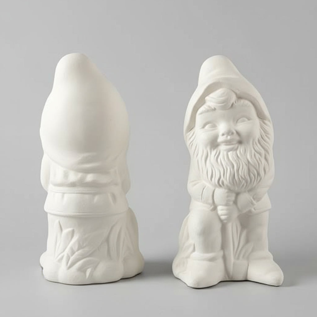 Shovel Holding mini Gnome Ready to Paint Ceramics