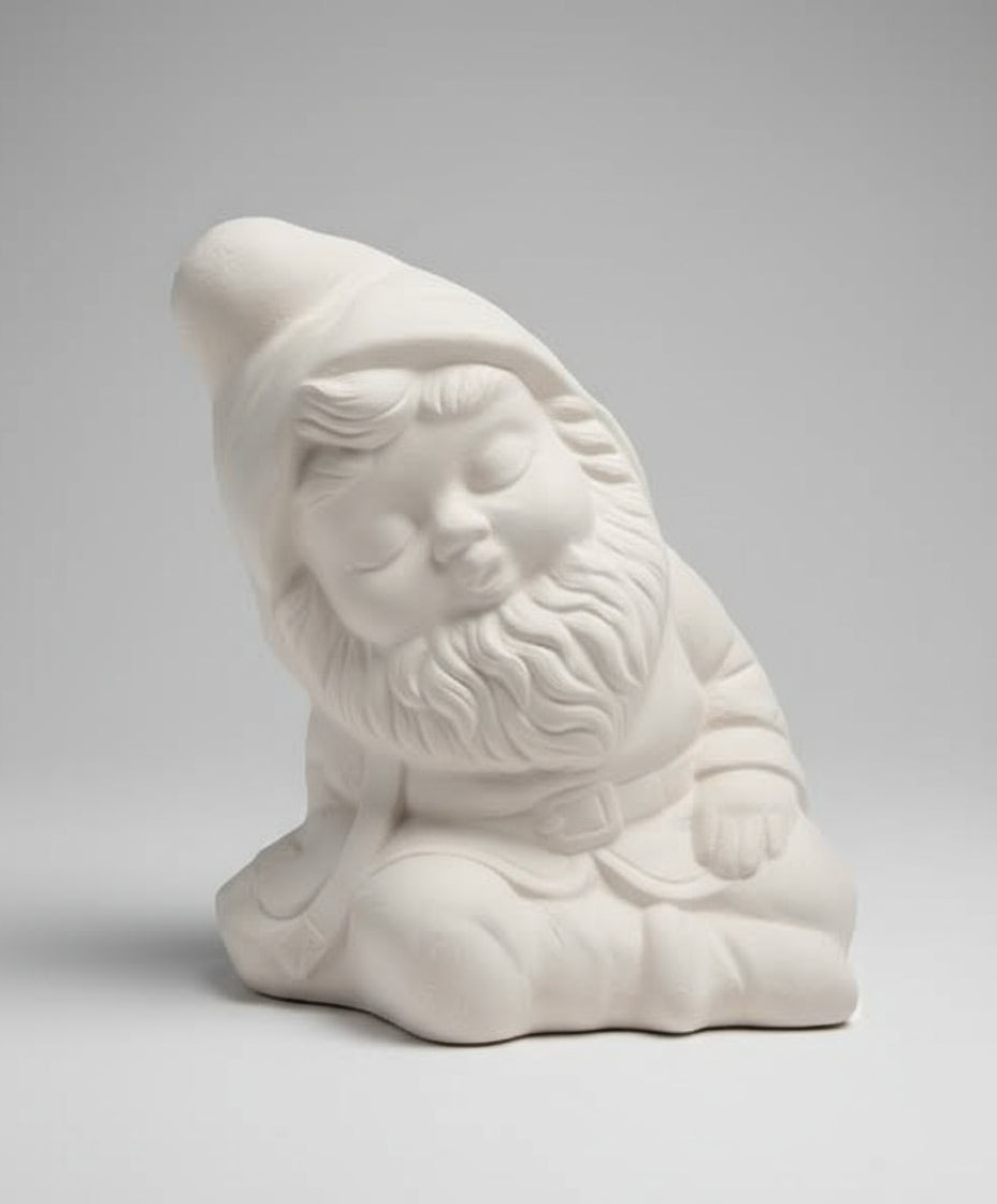 Sleeping mini Gnome Ready to Paint Ceramics