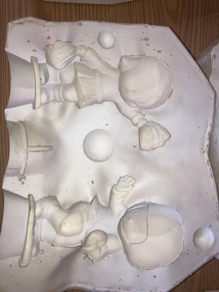 Duncan 26B Sweet Pretenders Football Kids Ceramic Casting Mold lot# CO