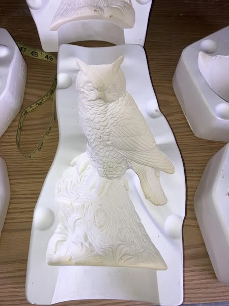 Mikes 696 Great Horned Owl Ceramic Casting Mold lotEZ
