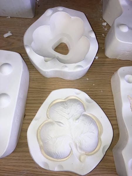 Nowells 1992 Clover Dish Ceramic Casting Mold lotEW