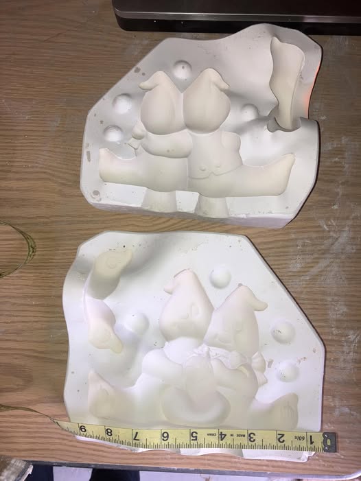 Clay Magic 1371 Cuddle Ghosts w/ Pumpkin Ceramic Casting Mold