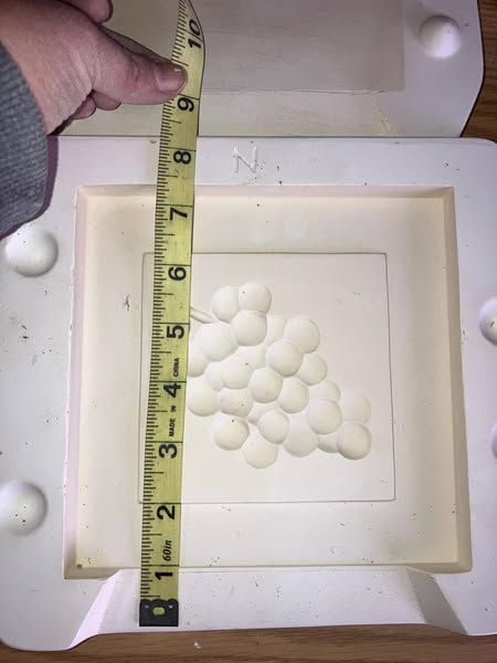 Clay Magic 1853 Grape Tile Ceramic Casting Mold lot#HH
