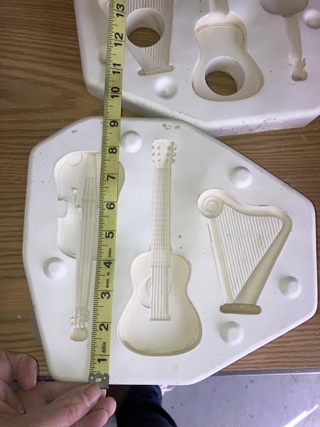 Donas 602 Harp Violin Guitar Ornaments Ceramic Casting Mold lot# DF
