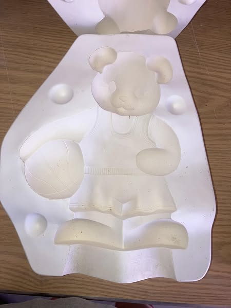Clay Magic 1755 Basketball Bear Ceramic Casting Mold lot# CN
