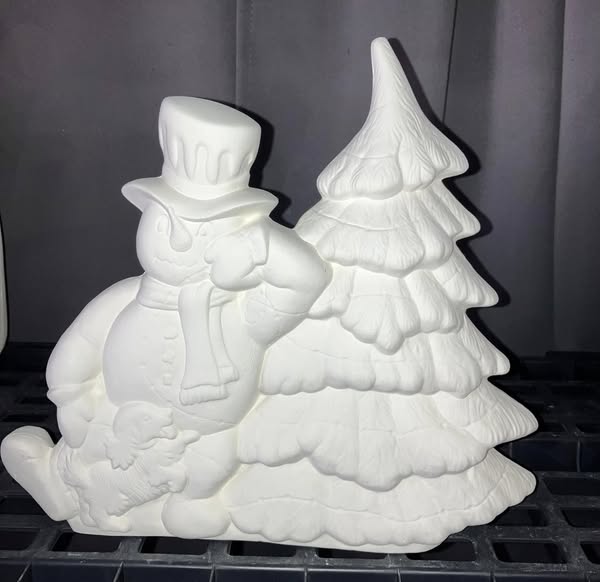 Frosty Decorating the Christmas tree Ready to Paint Ceramics