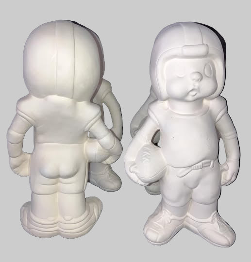 Football Player Ready to Paint Ceramics