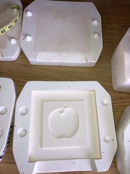 Clay Magic 1851 Apple Tile Ceramic Casting Mold lot#HI