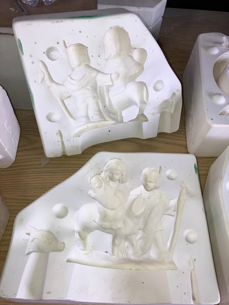Provincial 825 Flight From Egypt Native American Ceramic Casting Mold lot#HX