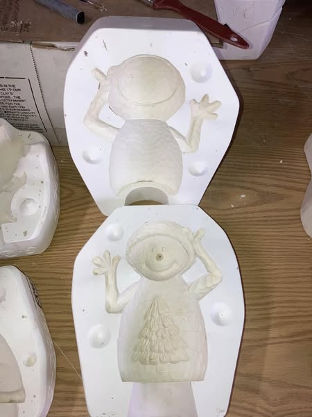 Clay Magic 3190 Snowman w Tree Scene Ceramic Casting Mold lot#IF
