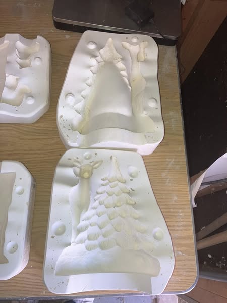 Scioto 2704..A Attachment for Lighted Santa w/ Deer Ceramic Casting Mold lot# HG
