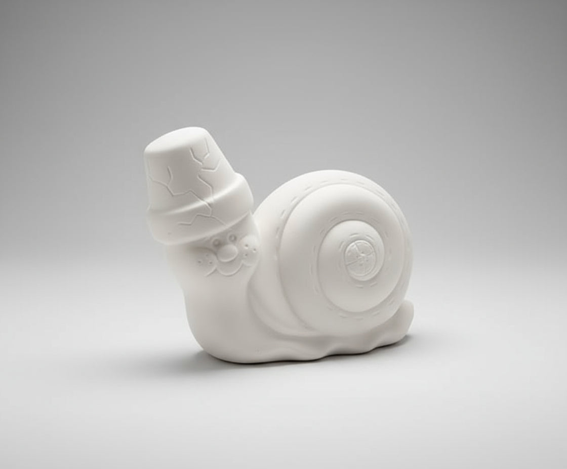 Snail Crack Pot Ready to Paint Ceramics