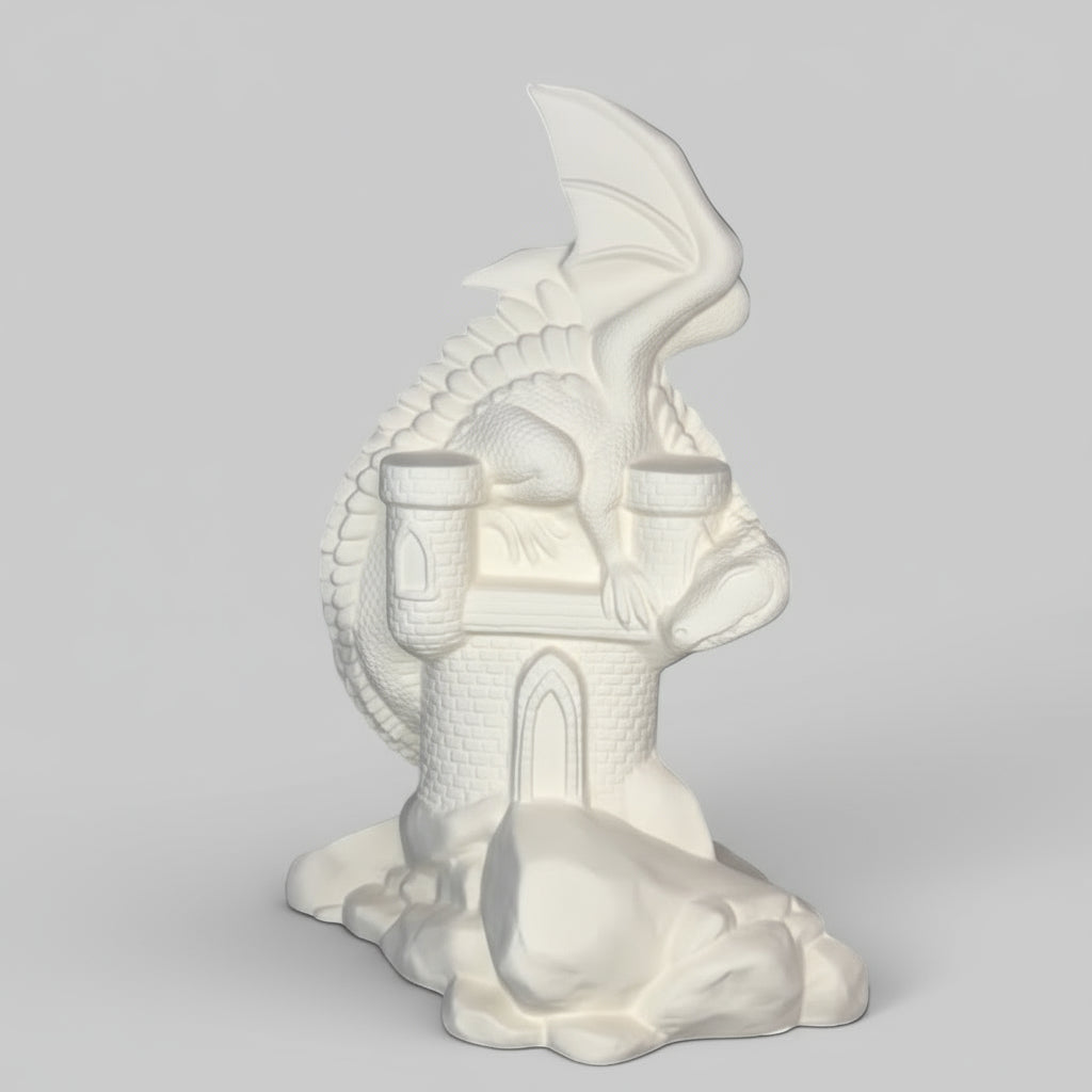 🐉 Dragon on Castle 🎨 Ready to Paint Ceramics