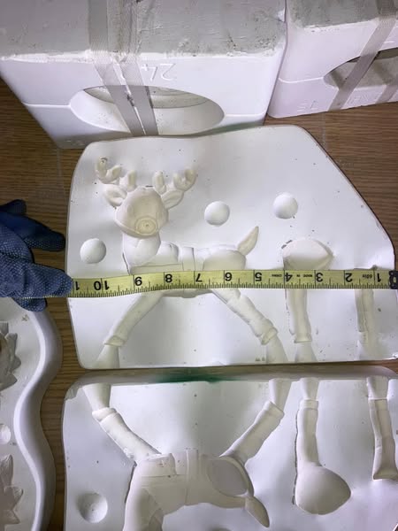 Kimple 1635 Reindeer Ceramic Casting Mold lot# CA