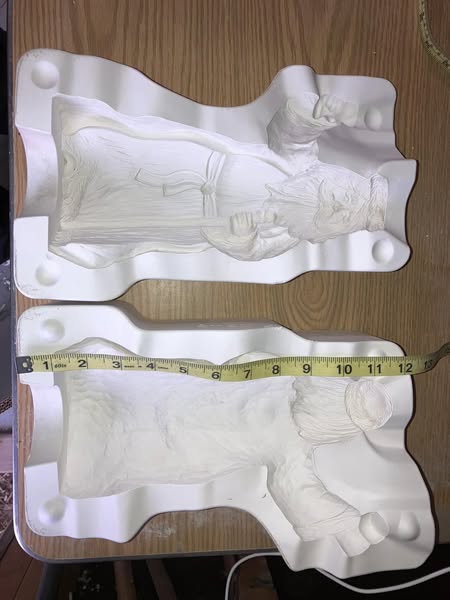 Never Poured Gare 2420 Carved Santa Clause w/ Chalice Ceramic Casting Mold lot# BL