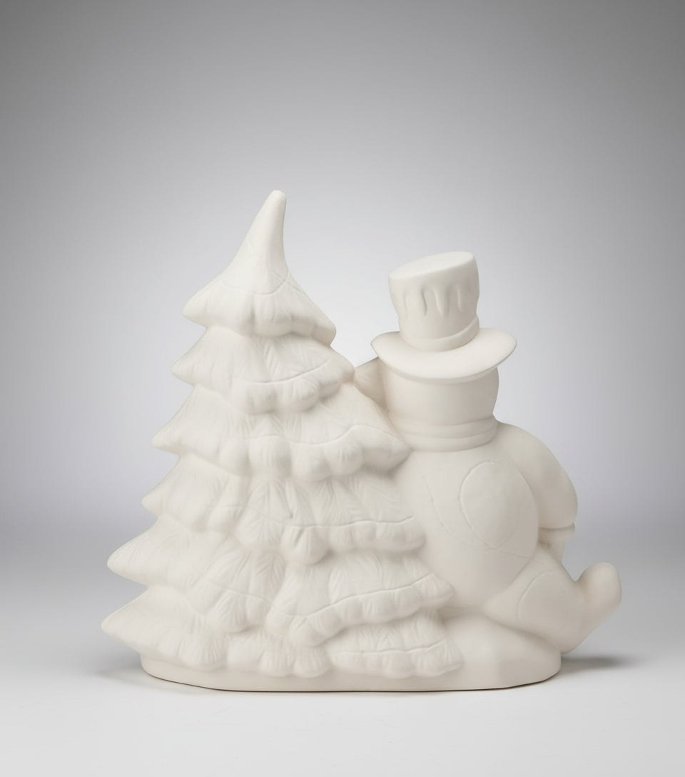 Frosty Decorating the Christmas tree Ready to Paint Ceramics