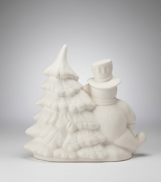 Frosty Decorating the Christmas tree Ready to Paint Ceramics