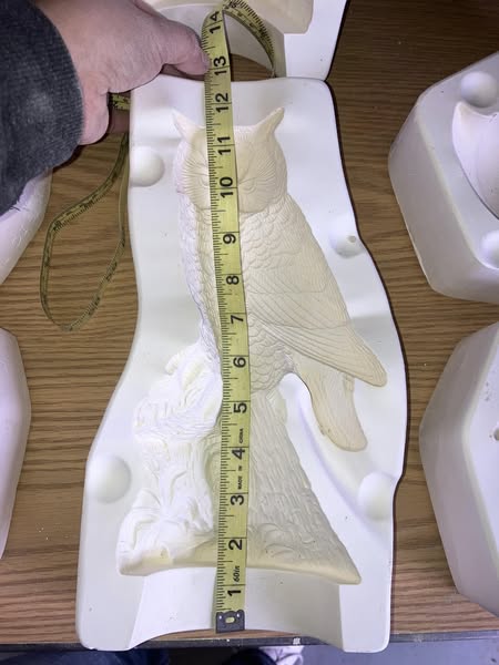 Mikes 696 Great Horned Owl Ceramic Casting Mold lotEZ