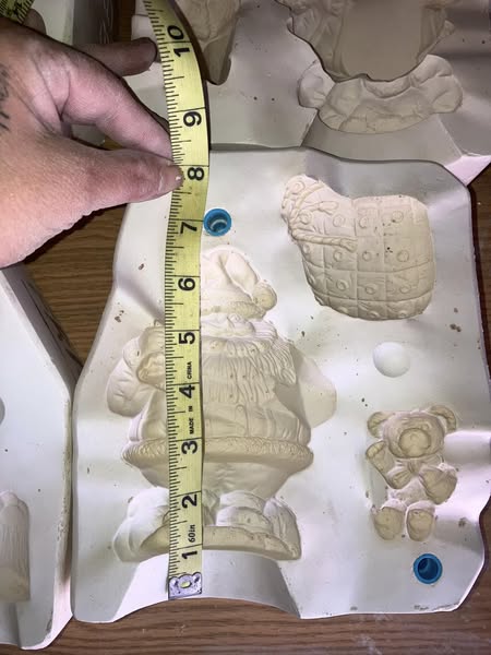 Mayco 991 Gumdrop Santa w/ Teddy Bear Ceramic Casting Mold lot#HK