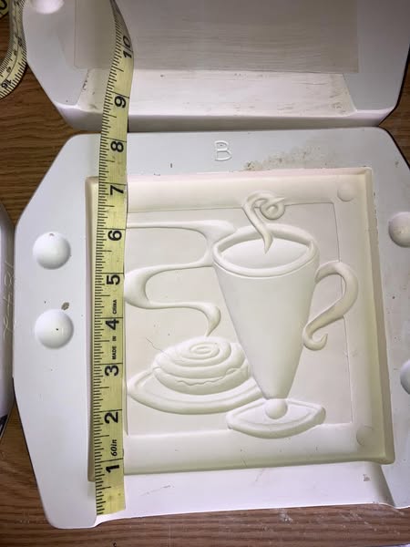 Clay Magic 1841 Coffee & Danish Tile Ceramic Casting Mold lot#HS