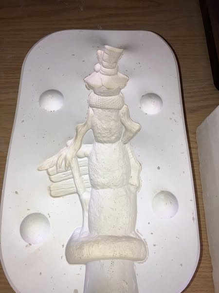 Kimple 2696 Oak Knob Snowman Ceramic Casting Mold lot# CM