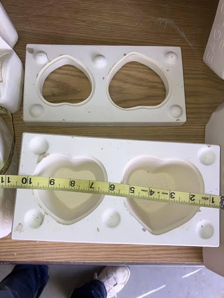 Boothe 500 Petite Hearts Ceramic Casting Mold lot# DR
