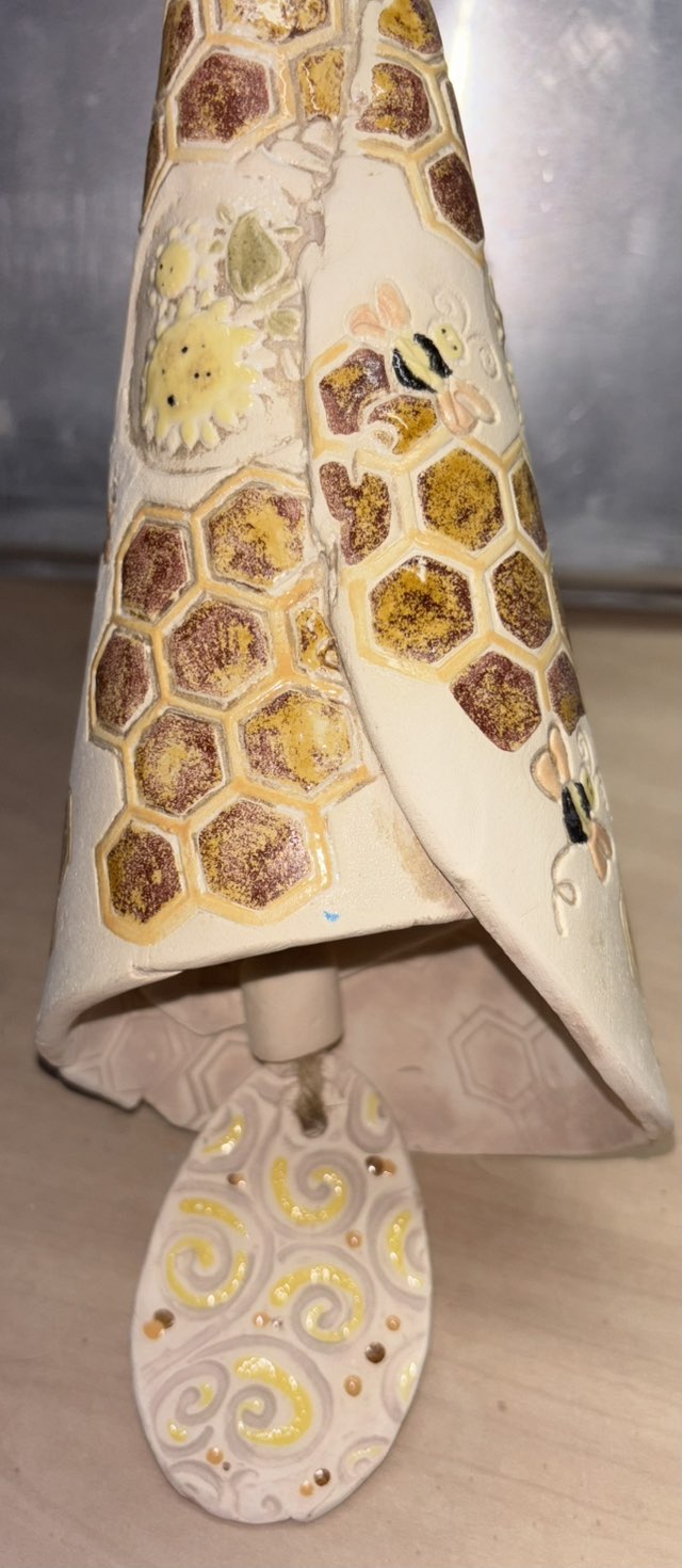 Bee Sunflower Bell Hand Made Pottery Bell