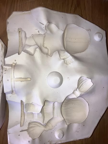 Duncan 26B Sweet Pretenders Football Kids Ceramic Casting Mold lot# CO