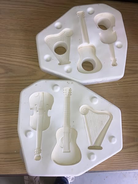 Donas 602 Harp Violin Guitar Ornaments Ceramic Casting Mold lot# DF