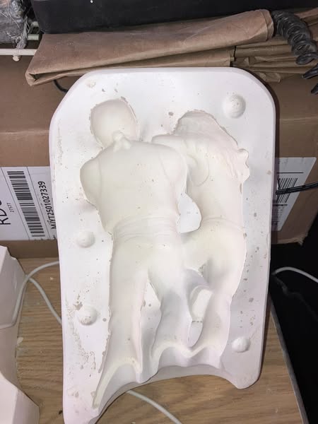 Hershey 321 Biker Couple lot# KW Ceramic Casting Mold