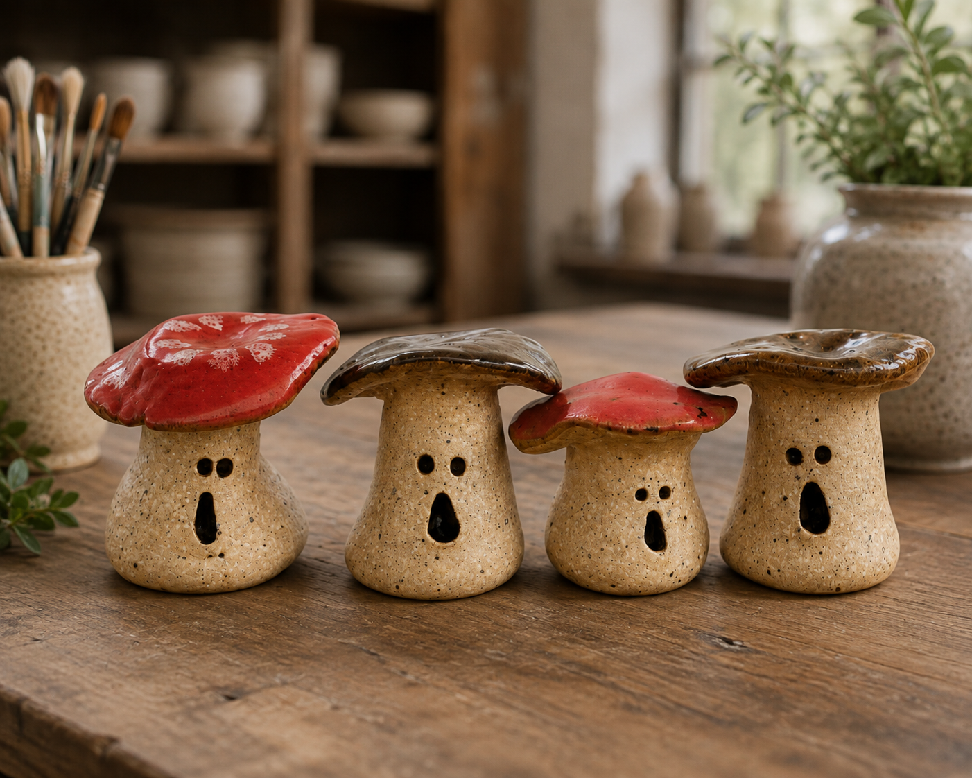 Mushroom Character Pottery Project