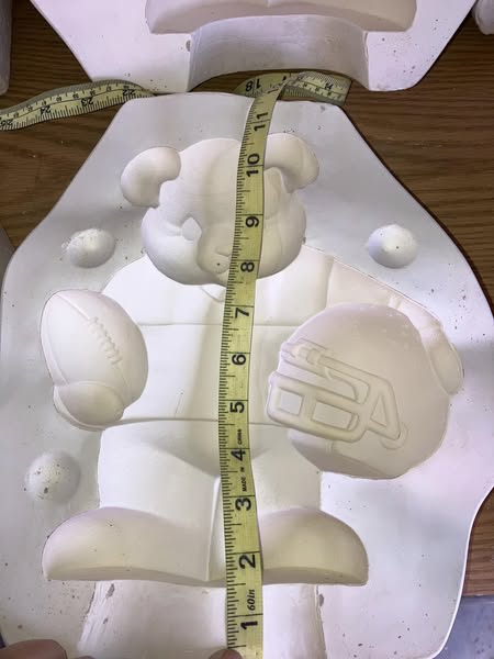 Clay Magic 1753 Bear Football Player Ceramic Casting Mold lot# IC