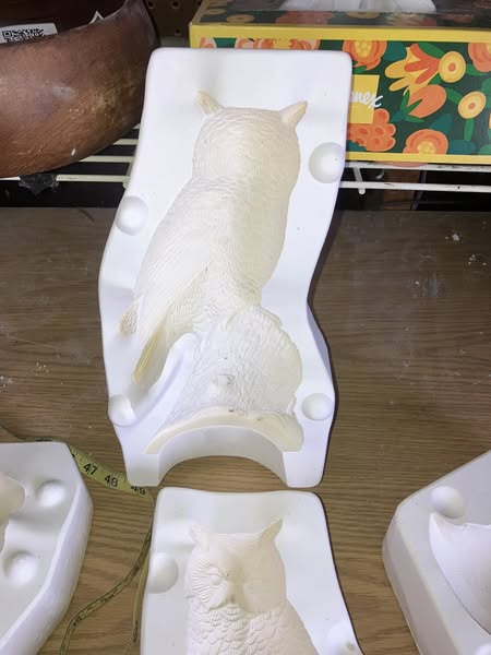 Mikes 696 Great Horned Owl Ceramic Casting Mold lotEZ