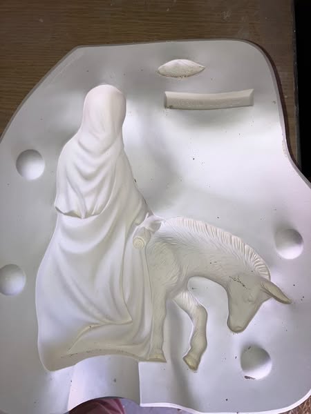 Kimple 2581 Mary on Donkey Lot CK Ceramic Casting Mold