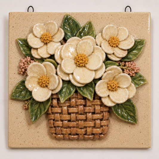 11th of July Saturday at Noon Hanging Tile Woven Flower Basket