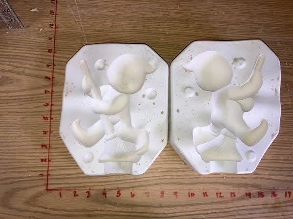 Boo baby on Broom Donna 1220 Ceramic Slip Casting Mold