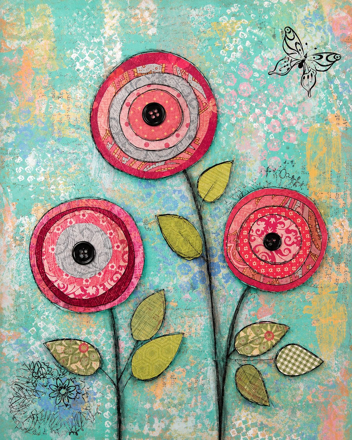 July 27th Monday @4pm Mixed Media Flower Canvas DIY Class