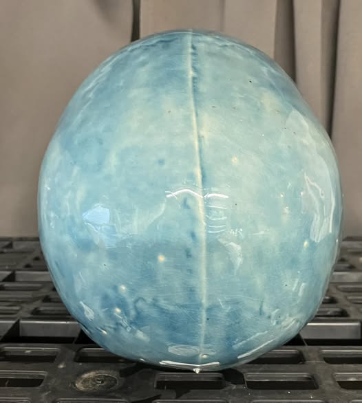 💀 Pirate Sea Blue Skull Hand Casted Human Size Ceramic