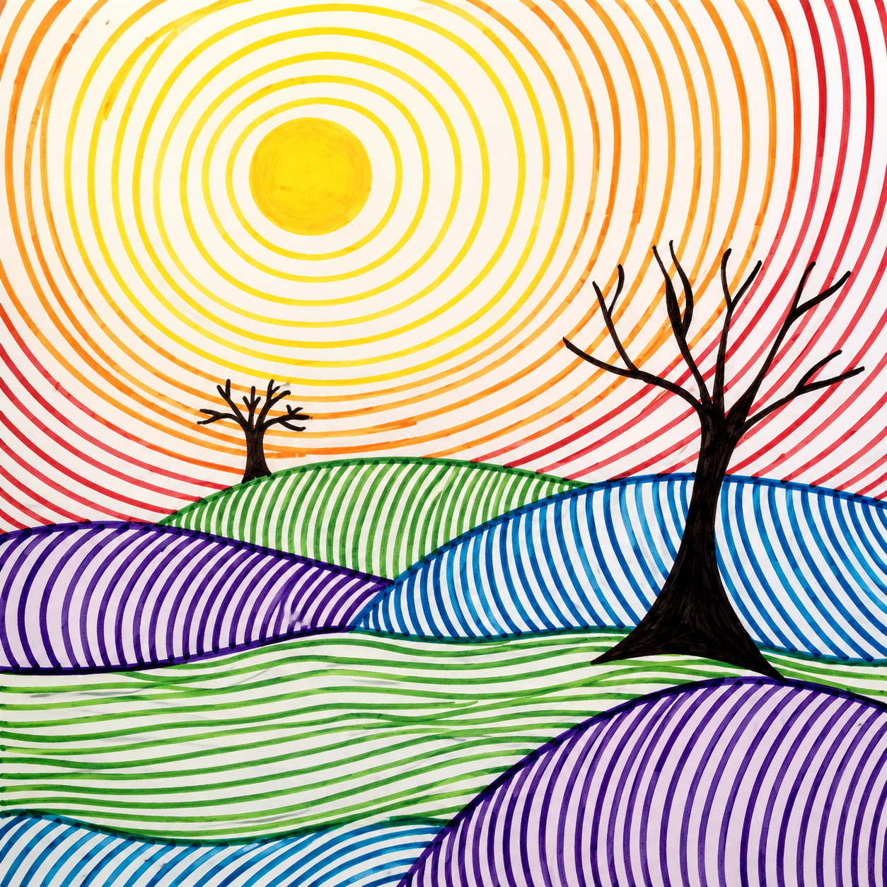 September 1st @ 1:30pm Abstract Landscape Marker Painting