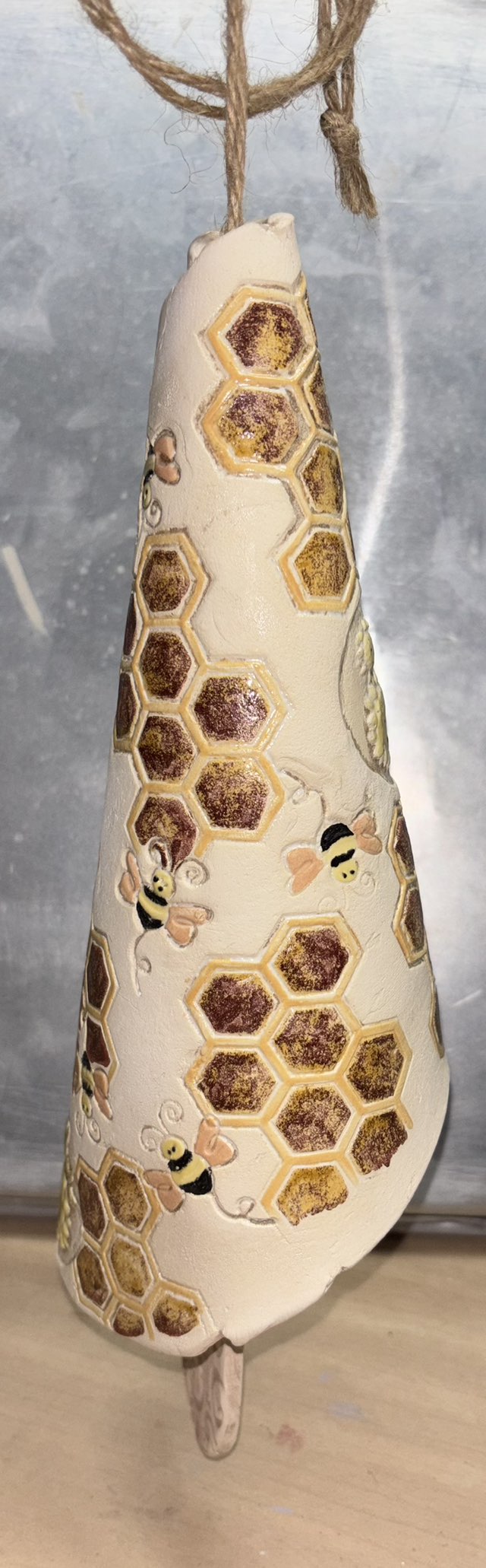 Bee Sunflower Bell Hand Made Pottery Bell