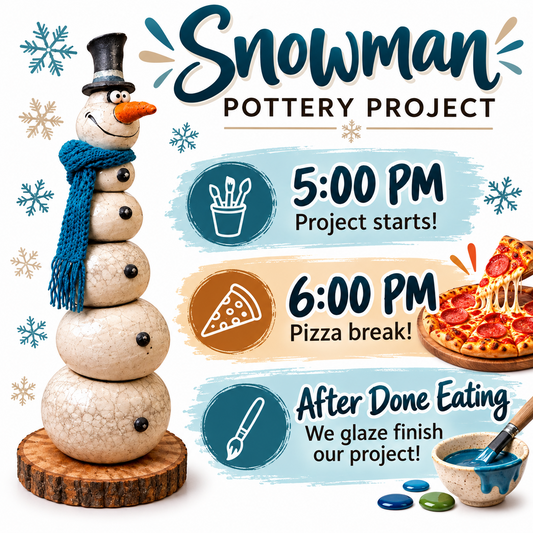 Jan 28th Snowball Man Pottery Class