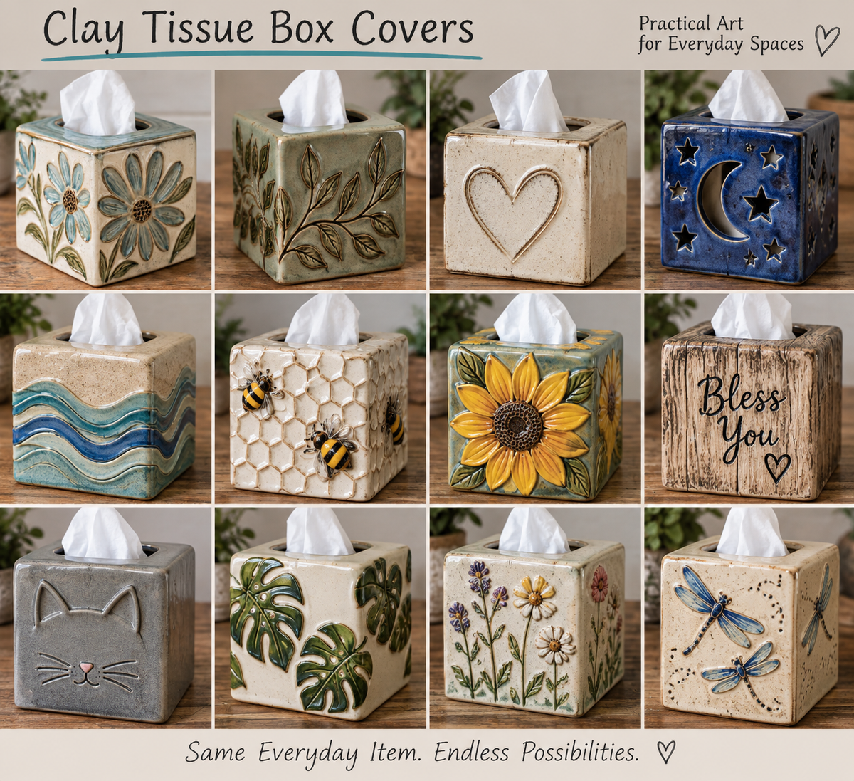 10/22 Tissue Box Cover Pottery Class