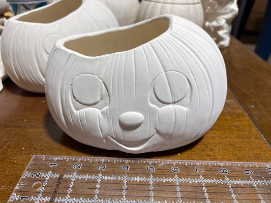 Happy Pumpkin Planter Ready to Paint Ceramics